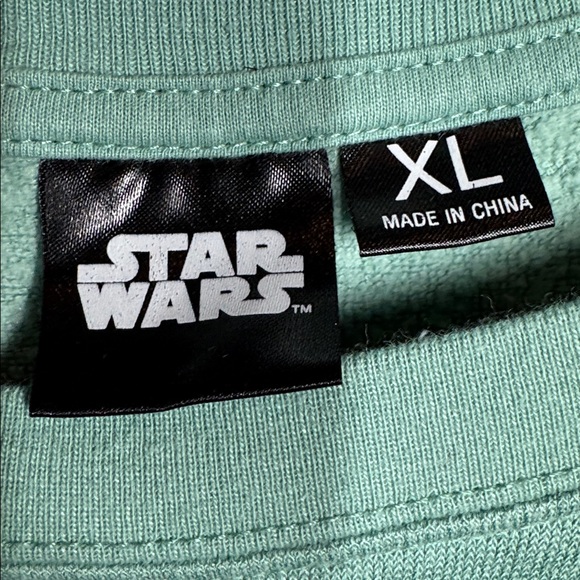 ❤️3/$30 Star Wars Women’s Green Christmas Baby Yoda Galaxy Greetings Sweatshirt - Picture 5 of 8